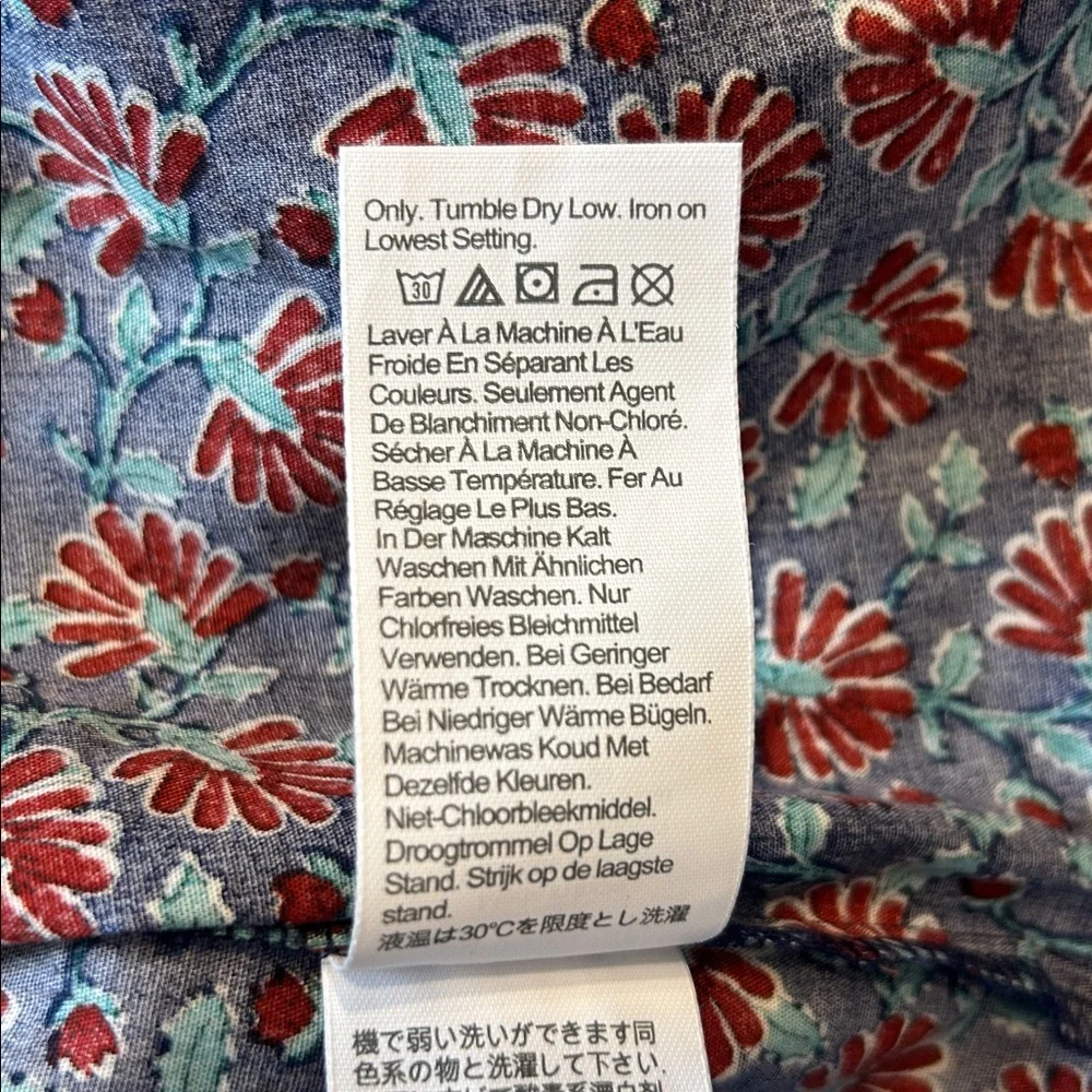 J. Crew Smocked-Neck Print Top